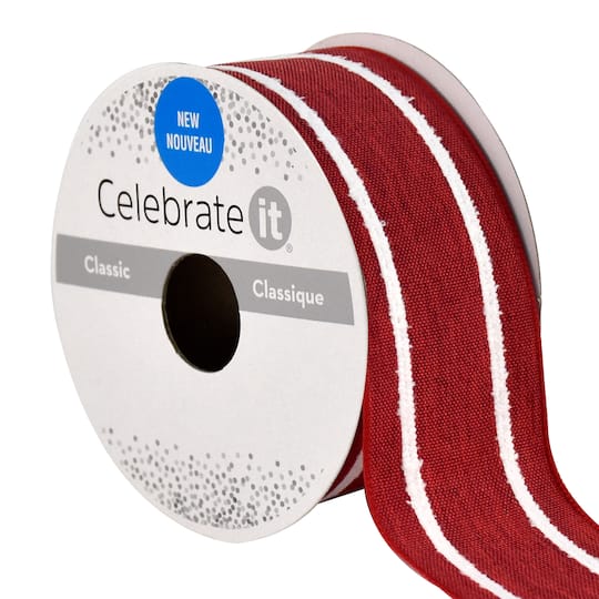 12 Pack: 1.5" x 3yd. Wired Striped Ribbon by Celebrate It®